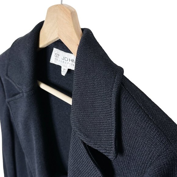 St. John Collection Santana Knit Women's 8 Black Jacket Vintage Four Button - Picture 5 of 16